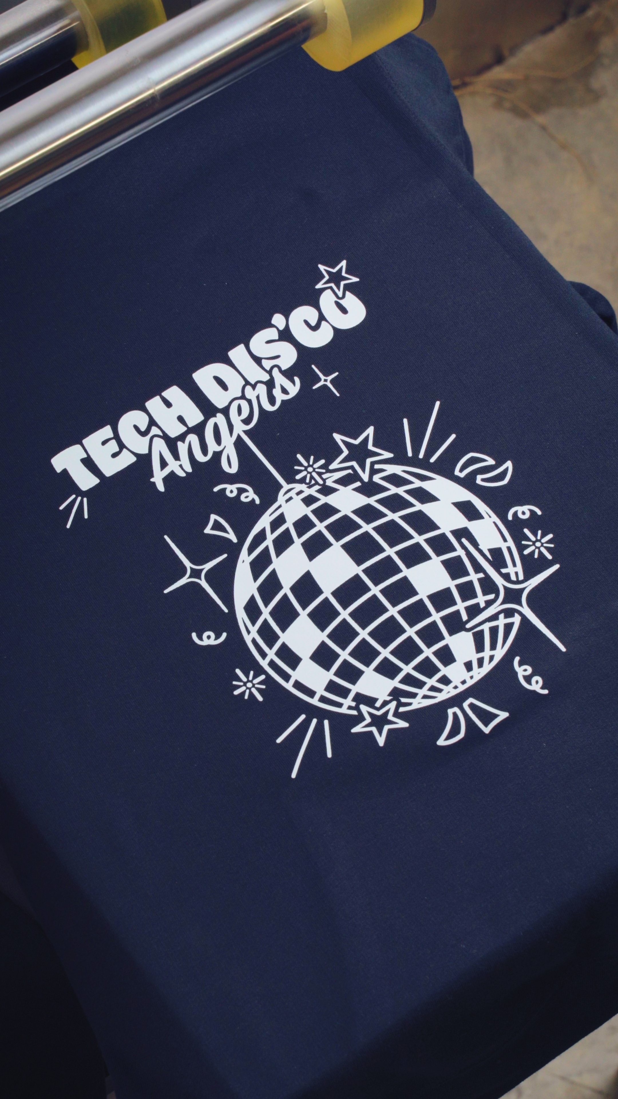 Textile floqué pour un BDE d'école, Tech Disco